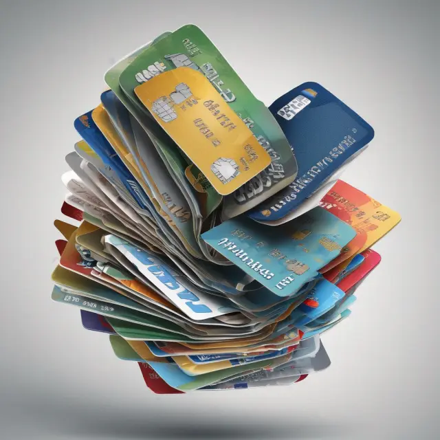 Three credit cards each displaying daily, monthly, and cumulative average balances.