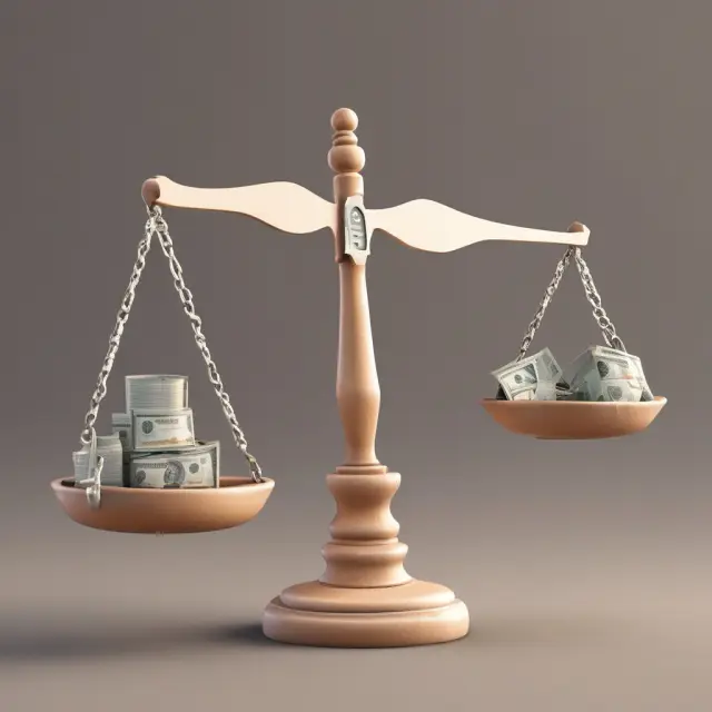 A balance scale tips towards stability as average outstanding balances are managed efficiently for both lenders and borrowers