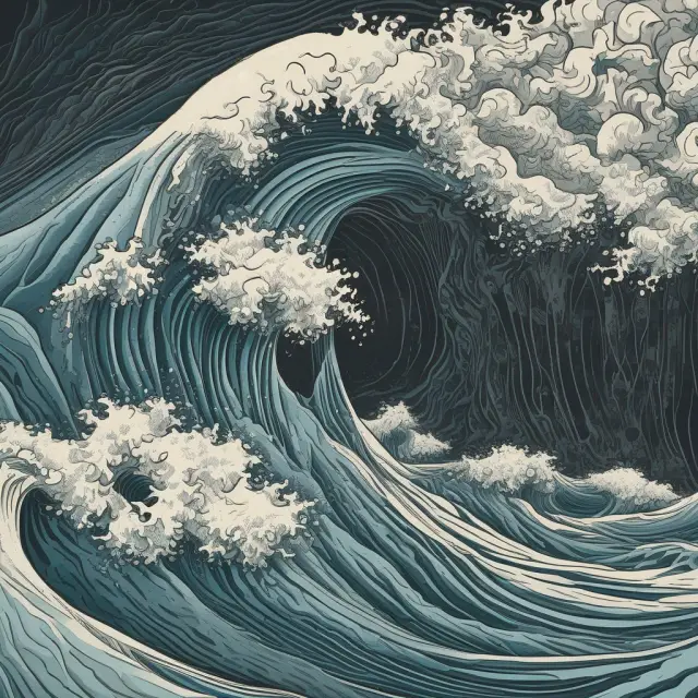 Image of consumption and income merging to create economic waves