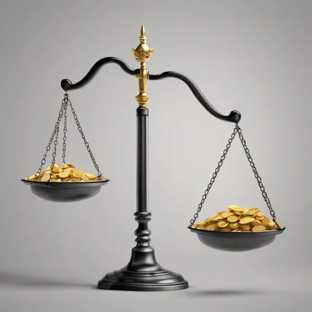 A set of scales balancing spending (consumption) against savings in an economy