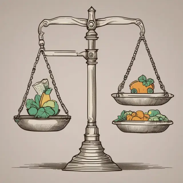 Scales illustrating Average Propensity to Consume (APC) and Propensity to Save (PTS), showcasing their inverse relationship in managing income.