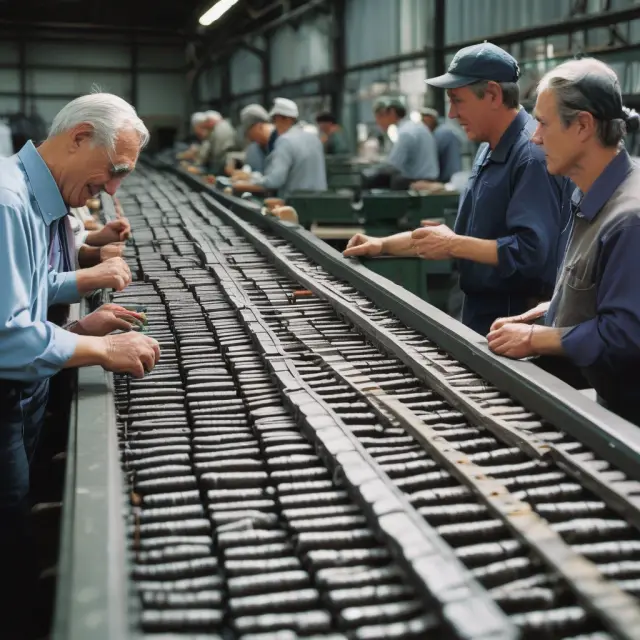 An image of oldest mutual fund shares moving along a conveyor belt to be sold under the FIFO method