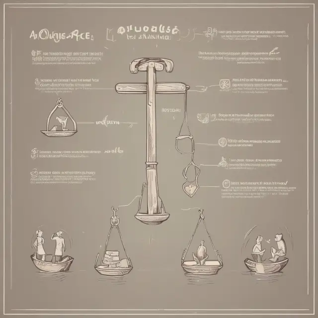 Two sides of a balance scale, one side labeled 