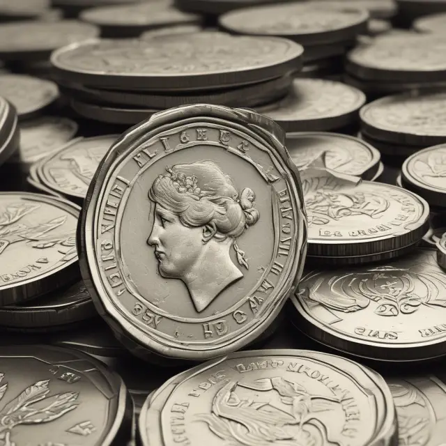 Scales balancing with average-cost coins represent the calculation of inventory cost using the average cost method
