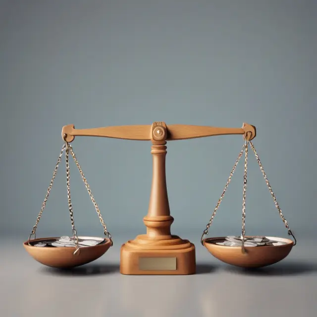 Two balanced scales representing average daily and previous balance methods in credit card interest calculations