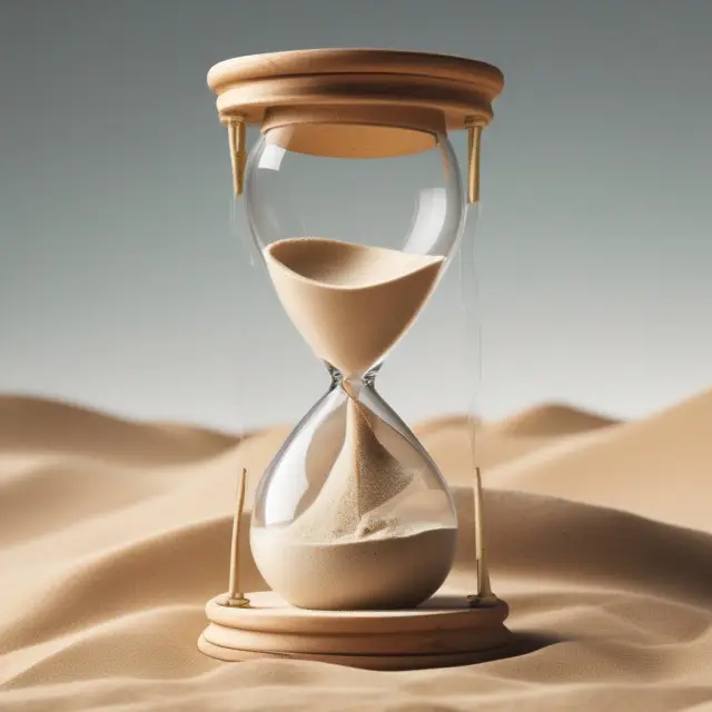 An hourglass illustrating the arithmetic mean calculation in finance, where individual returns are combined and averaged to determine the overall performance.