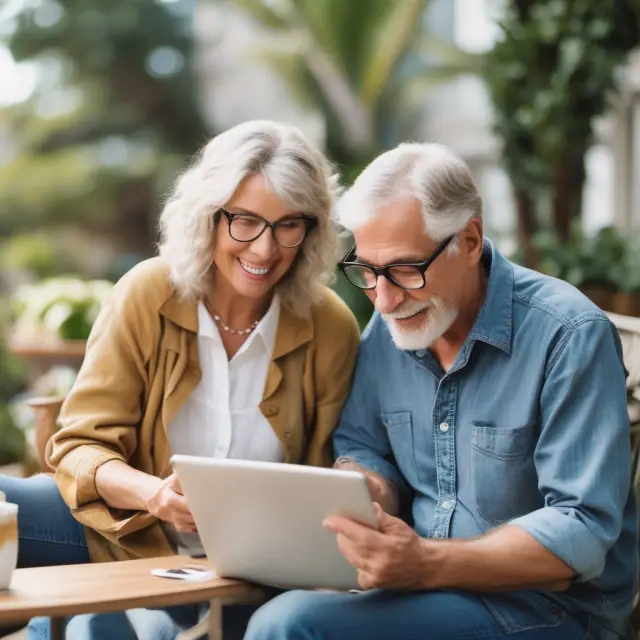 A tidal wave made up of baby boomers, symbolizing their demographic and economic influence on consumer trends, entrepreneurship, and retirement planning