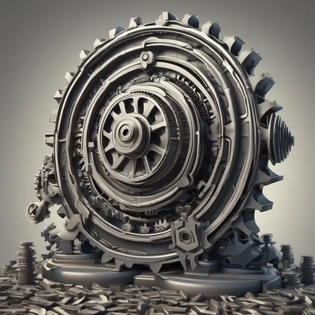 A pair of gears representing a 401(k) and a backdoor Roth IRA interconnected, symbolizing tax-efficient retirement planning