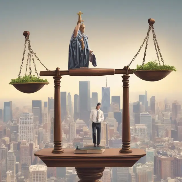 A high-income earner deliberates between Roth and Traditional IRA options, with cityscape symbols representing financial growth and planning opportunities.