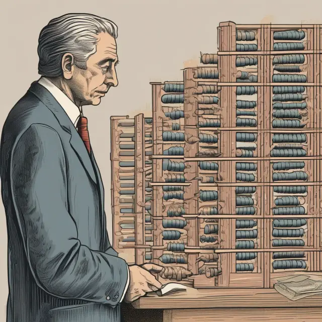 A shareholder carefully examining a traditional accounting tool as they contemplate the impact of a company
