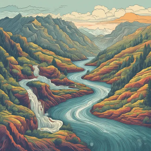 A visualization of a mountainous backlog with rivers representing production flow, emphasizing the complexity of forecasting in a production setting