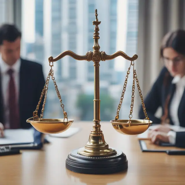Scale with financial services on one side and non-financial industries on the other, representing their respective back office roles, responsibilities, and differences in skills