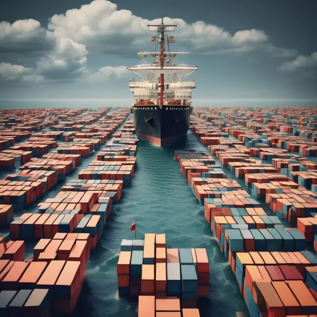 Customer service boat navigating through an ocean of order requests, with several items represented by anchored vessels marked as backorders