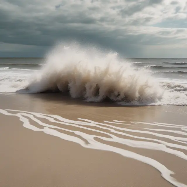 A tranquil beach scene with waves representing backorders, signifying customer interest and inventory management