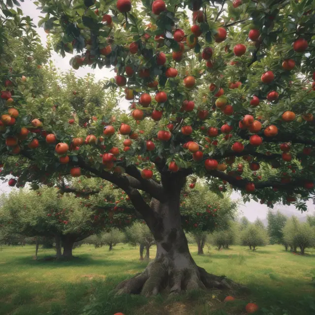 An apple tree with ripe fruit and numerous branches adorned with order tags illustrates the concept of effective backorder management, emphasizing controlled demand and exclusivity