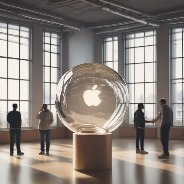 An Apple logo crystal ball displaying prioritized backorder productions and effective customer communication