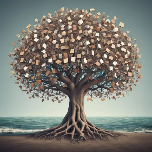 A tree with orders flowing around it, symbolizing the balance between supply and demand causing backorders