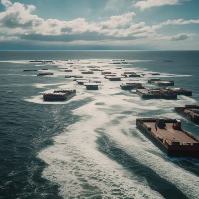 An ocean representing logistics with a backorder wave impacting the supply chain