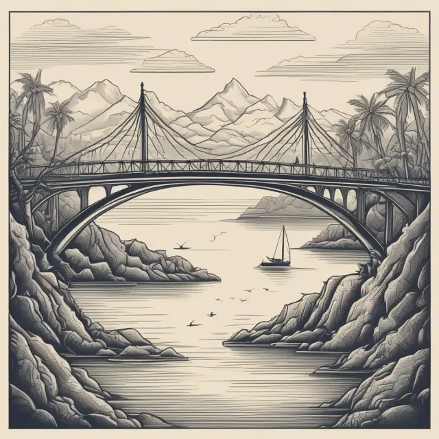A bridge linking two islands: one for underwriting banks/syndicates and the other for third-party backstop purchasers, emphasizing their roles as alternatives in securities issuances
