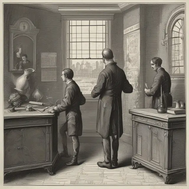 A scientist in a futuristic lab coat, analyzing historical market data on a holographic table, surrounded by graphs and charts, ensuring the success of investment strategies