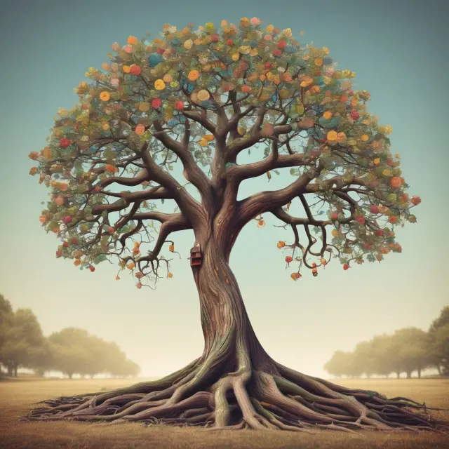 Tree representing retirement accounts growing without backup withholding, with keywords: Retirement, Exemptions, Backup Withholding