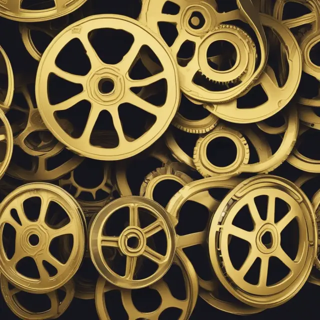 Golden film reels merge into a streaming platform, representing Netflix