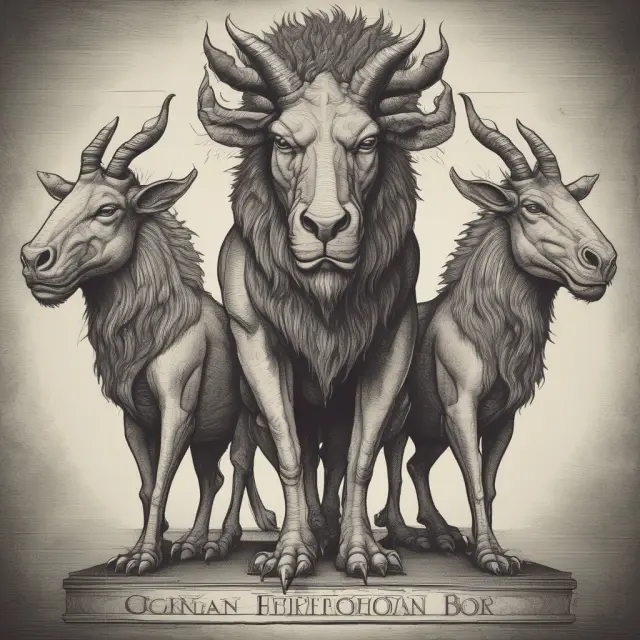A metaphorical image depicting a three-headed beast representing the potential pitfalls of backward integration: high costs, loss of focus, and decreased competitiveness.
