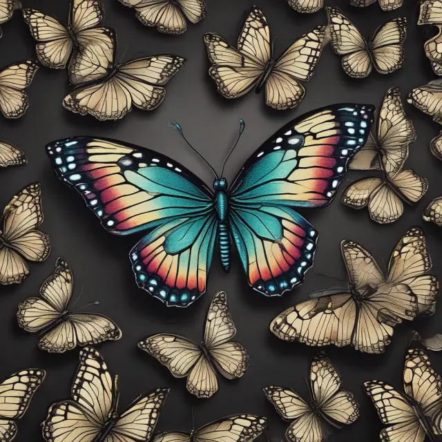 A Netflix logo transforming into a beautiful butterfly, symbolizing the company