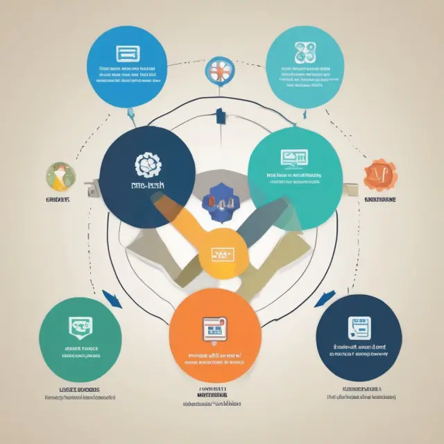Five interconnected gears symbolizing the five elements (payment history, debt owed, length of credit history, credit mix, and new applications) of a FICO score