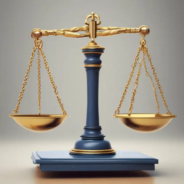 Golden handcuff and anchor on a set of scales represent a balance between the financial commitment for a bail bond and the freedom it offers.
