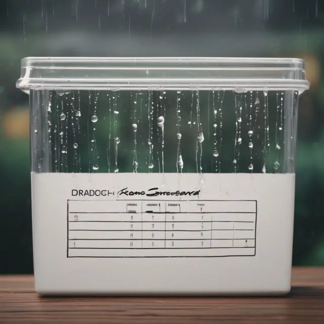 Raindrops representing customer surveys collecting in a balanced scorecard container, enhancing business insights