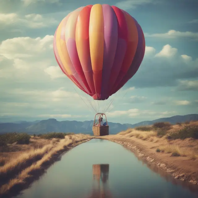 Visualization of balloon payments in a turbulent economy, with a borrower attempting to keep their loan afloat amidst financial risks