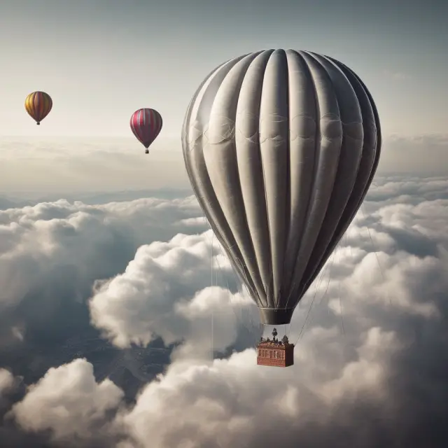 Balloon floating between financial charts, illustrating the impact of interest rates and refinancing options on investments