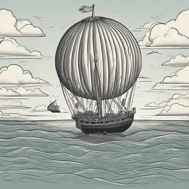 Ship sailing through regulated waters with a compass, symbolizing compliance and risk management for institutional investors dealing with balloon loans
