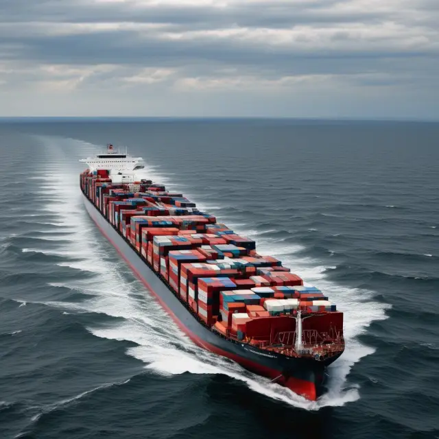 Image of tumultuous waters shaping the Baltic Dry Index with raw materials being transported on ships, symbolizing global economic conditions