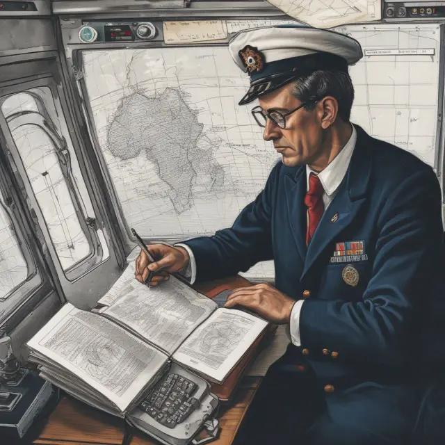 A sailor skillfully maneuvers a ship in the midst of turbulent waters, relying on the Baltic Exchange compass to guide him through freight derivatives markets