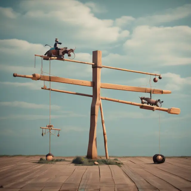 A visualization of the relationship between Bank Bill Swap Rate (BBSW) and credit spreads on a tightrope, emphasizing their balance in assessing market risk and liquidity.