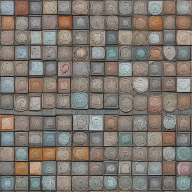 Mosaic representation of Tier 1 and Tier 2 capital, with more stable Tier 1 capital contrasting the complex and less reliable Tier 2 capital.