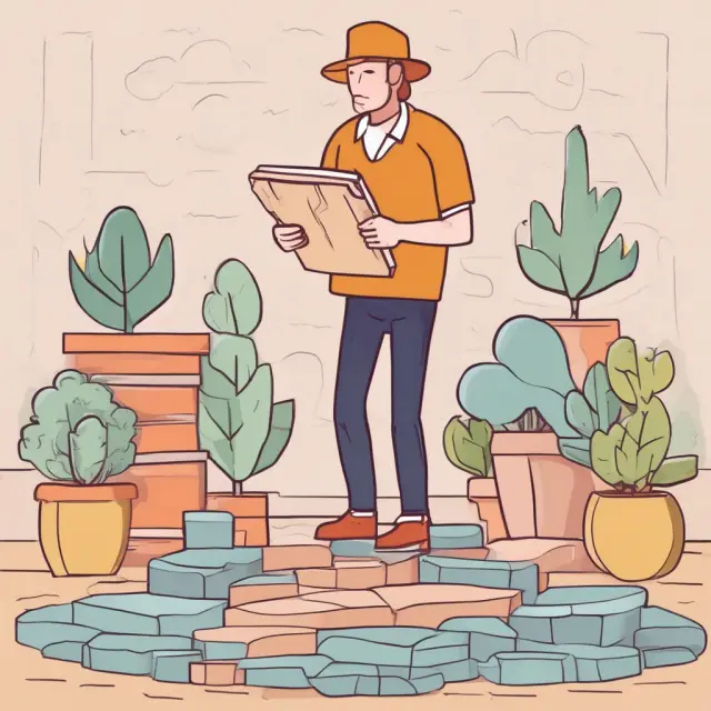 A borrower standing on stepping stones representing collateral - real estate, vehicles, marketable securities, equipment, inventory, and cash.