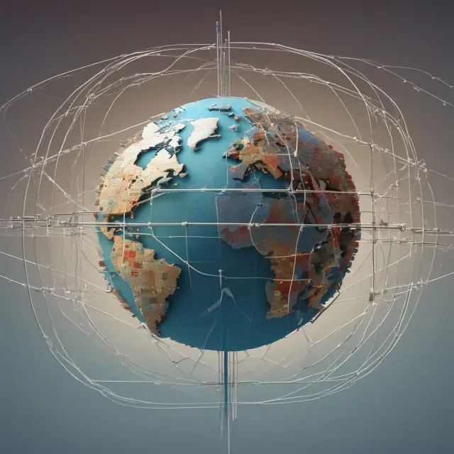 Image of a globe with SWIFT codes and BINs connecting countries, representing efficient cross-border transactions