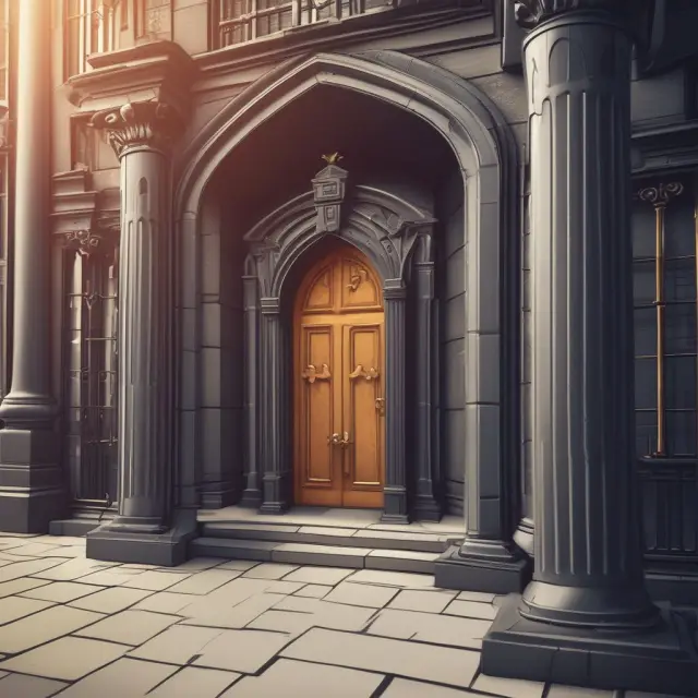 A fortified castle guarded by regulatory authorities, with BINs serving as essential keys for institutional investors to safely navigate the global financial landscape