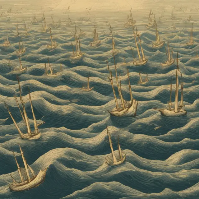 A time-line illustrating the evolution of bank reserve requirements in the US with golden anchors symbolizing stability during periods of financial upheaval.
