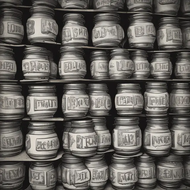 Banks balancing jars of liquid assets against piles of profit-yielding securities, symbolizing the trade-off between liquidity and profitability