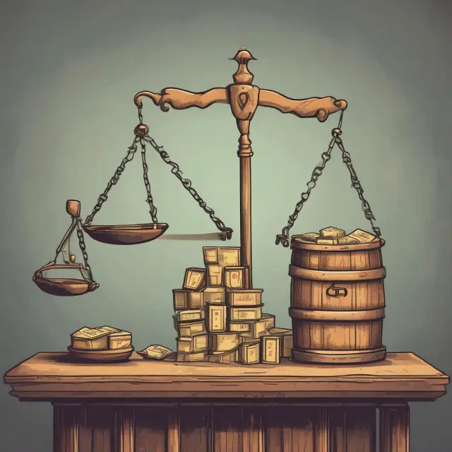 Banks weighing interest rate influences on excess reserves using scales. Central bank and financial crisis backdrop.