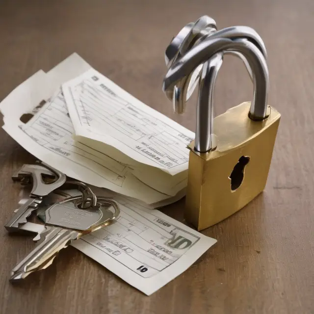 A lockbox filled with golden bank statements, symbolizing account information, ensured by security