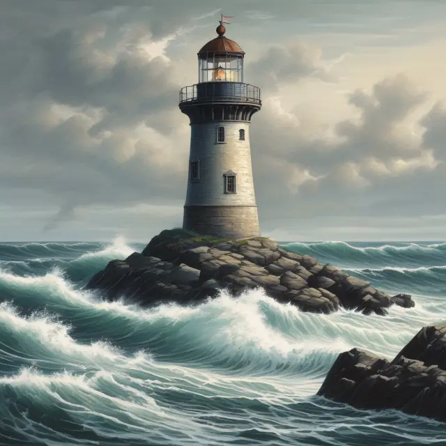 Bank undergoing stress test, with a regulator guiding it like a lighthouse, ensuring financial stability.