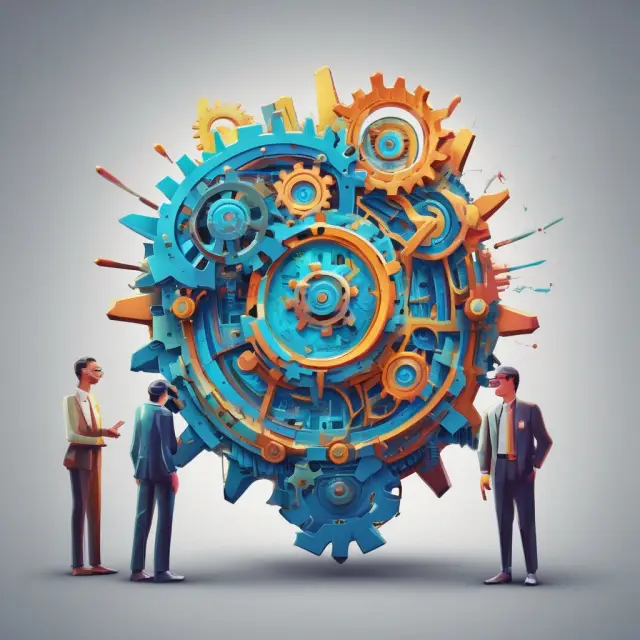 Regulatory bodies like the Federal Reserve, IMF, and ECB conducting stress tests on interconnected gears to ensure global financial stability.