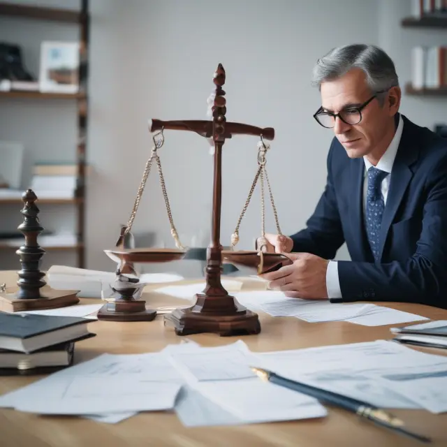 Institutional investor analyzing stress test results, represented by a balance scale surrounded by economic factors and market conditions.