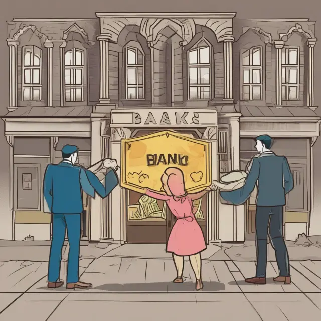 Bank acting as a bridge between depositors and borrowers, loans flowing like a river