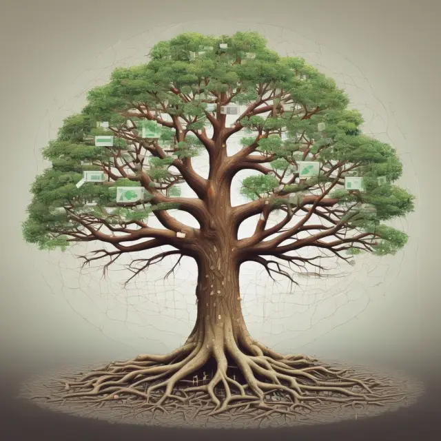 Knowledge tree illustrating banking FAQ answers